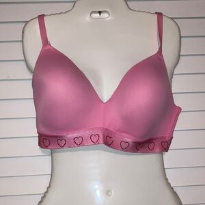 Vs wireless wear everywhere Pink Heart-Patterned  Bra size 38D